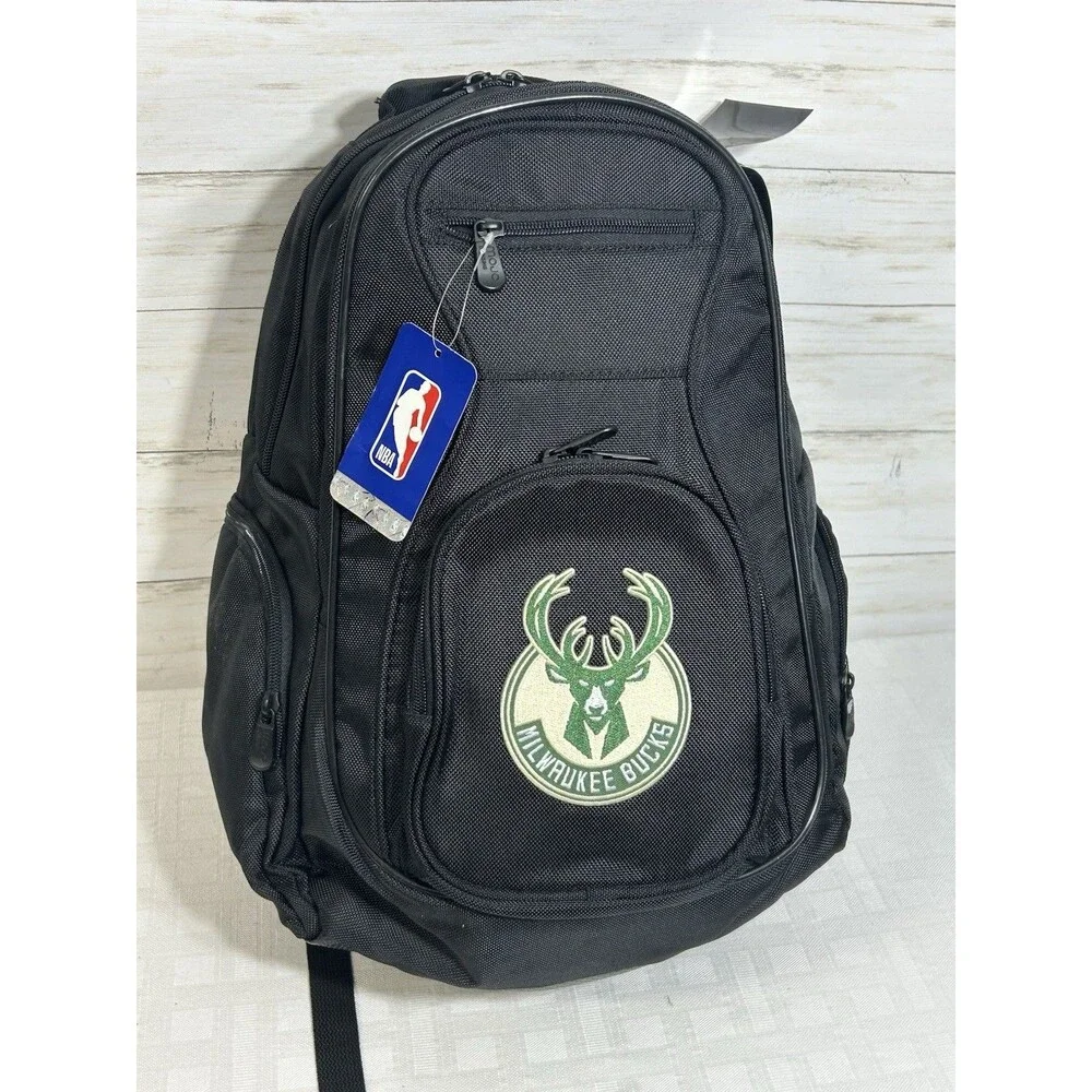 NEW! MOJO Milwaukee Bucks NBA Basketball Laptop Black Backpack Bag School Hiking